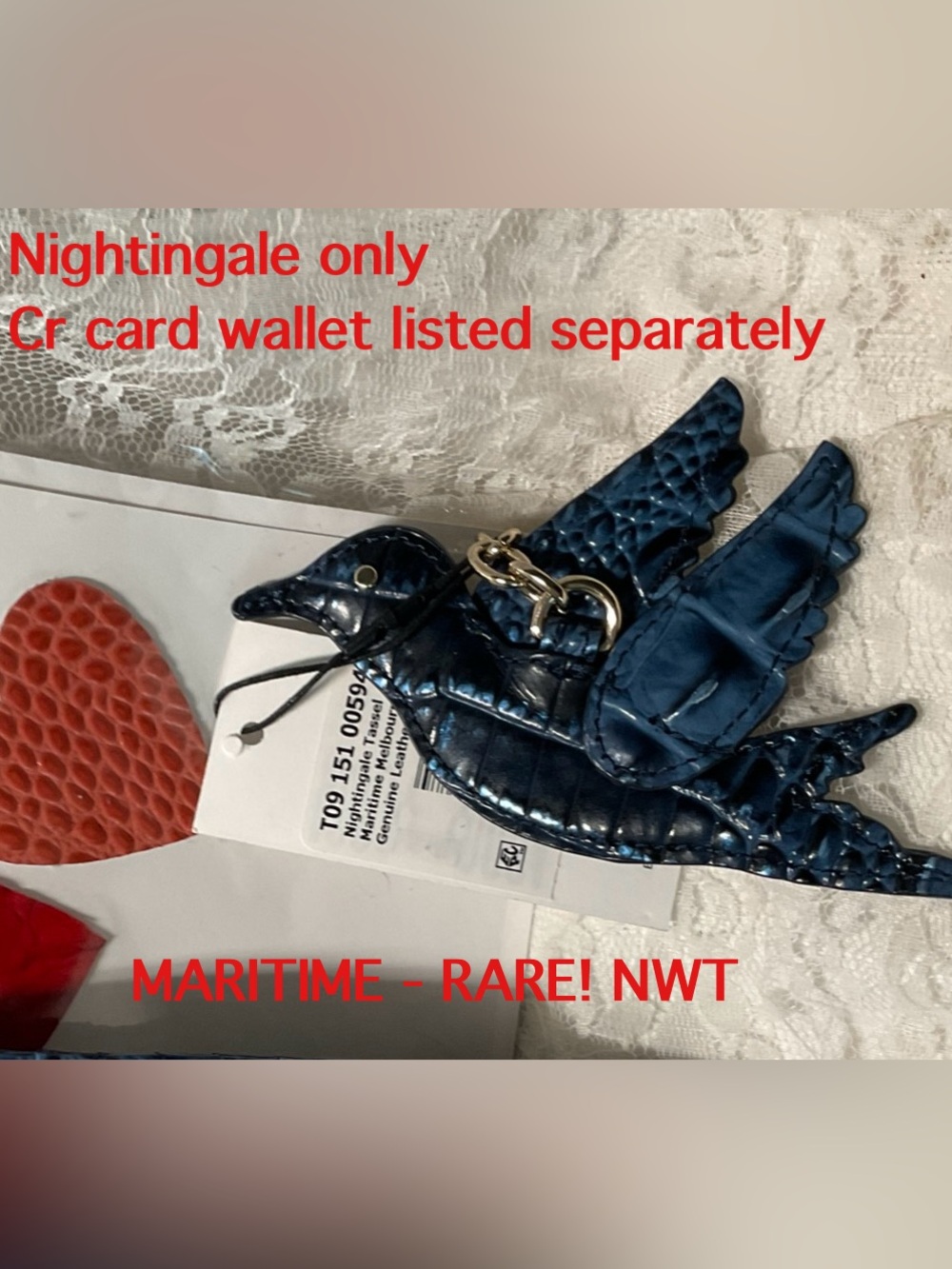 NWT BRAHMIN Nightingale Bird BAG Charm KEYCHAIN